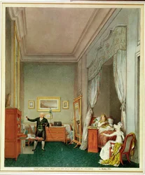 De Slaapkamer van de Keizerin met de Hertogin de Montebello en Jean-Nicolas Corvisart (1755-1821) oktober 1813