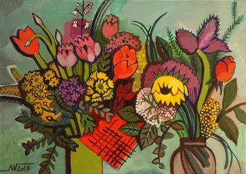 Kleurrijke bloemstukken