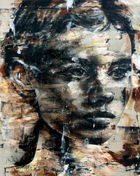 Acta Non Verba, 2022 (acryl en olieverf op omgekeerd doek)