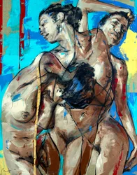 Aesthesia No. 1, Serie I, 2023 (acryl en olieverf op omgekeerd doek)