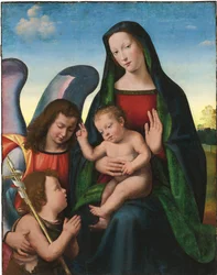De Madonna en Kind met de jonge Sint Jan de Doper en een engel