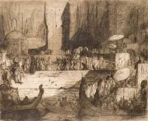 Begrafenisceremonie aan de Ganges