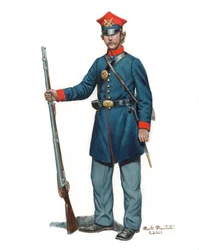 31st New York Infantry Company C, Het Poolse Legioen, 2024 (aquarel en gouache op Bristol)