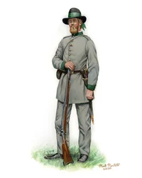 Philadelphia Duits Schutzen Rifle Regiment 1861, 2024 (Aquarel en Gouache op Bristol)