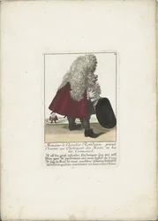 De dwerg Chevalier Rondeau als een parlementslid, ca. 1710