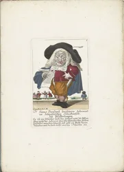 De dwerg Lucas Hirnzwik als een advocaat, ca. 1710