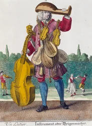 Luitspeler, gravure uit Assemblage des nouveau manouvries habilles