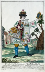 Beroep: Een prentverkoper (gravure)