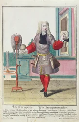 De pruikenmaker, gepubliceerd in Augsburg, c.1735