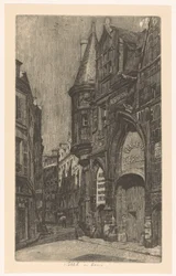 Straatgezicht met het Hôtel de Sens in Parijs