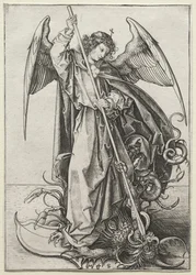 De aartsengel Michaël doorboort de draak