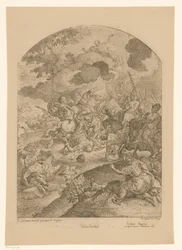 Strijdtoneel met verschijning van Christus