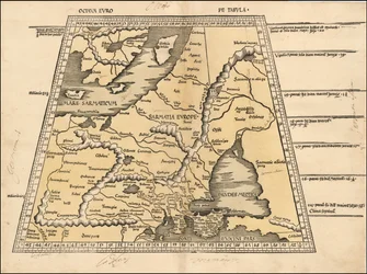 1513 kaart van Baltische staten, Scandinavië, Polen en Oost-Europa door Martin Waldseemüller