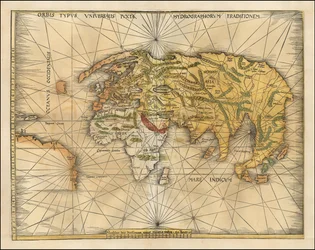 1513 kaart van de wereld door Martin Waldseemüller