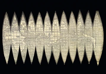 Wereldkaart in de vorm van een reeks segmenten voor een aardglobe, 1507