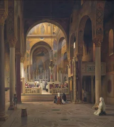 Interieur van de Capella Palatina in Palermo, Italië