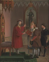 Adolf, hertog van Sleeswijk-Holstein, weigert het aanbod om de Deense troon te bestijgen. Kopie naar C. W. Eckersberg