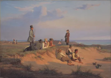 Mannen van Skagen op een zomeravond in goed weer