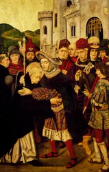 Koning Ferdinand I van Castilië ontvangt St. Dominicus van Silos