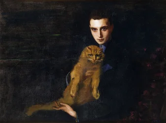 Portret van Erte met Misha, c. 1915