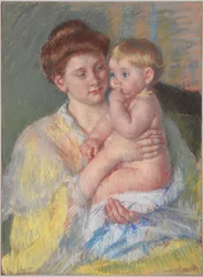 Baby John met wijsvinger in zijn mond
