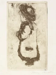 Mademoiselle Luguet in een jas en hoed, ca. 1883