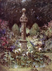 Schotse tuinen: Kelburne Castle (kleur litho)