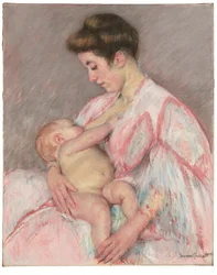 Baby John verzorgt, ca 1908 (olieverf op doek)