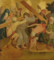 Christus draagt het Kruis, paneel van het St. Thomas Altaar van de St. Johannes Kerk, Hamburg, begonnen in 1424