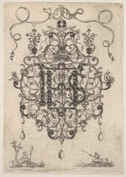 Ontwerp voor een hanger met IHS-monogram, 1609