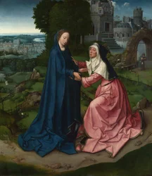 Het bezoek van de Maagd aan Sint-Elizabeth. Paneel van een altaarstuk