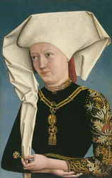 Portret van een dame met de Orde van de Zwaan