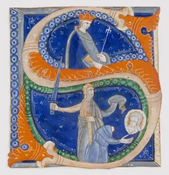 Manuscript Verlichting met de Onthoofding van Sint Paulus in een Initiaal S, uit een Graduale, ca. 1278