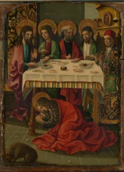 Sint Maria Magdalena zalft de voeten van Christus