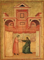 Sint-Cecilia en haar levensverhaal (detail): Sint-Cecilia overtuigt haar man Valerianus om zich te laten dopen