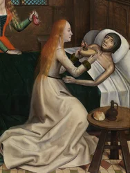 Detail (Liefdadigheid van St. Nicolaas, uit het Altaarstuk van St. Nicolaas, c.1486-93)