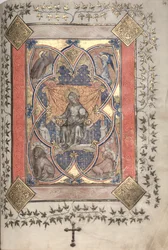 Het Gotha Missaal: Fol. 64r, Christus in Majesteit, ca. 1375