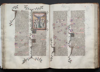 Het Gotha Missaal: Fol. 76v, De Hemelvaart, ca. 1375