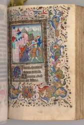 Getijdenboek van Karel de Edele, Koning van Navarra: fol. 170v, Christus Draagt het Kruis