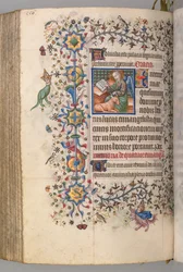 Getijdenboek van Karel de Edele, Koning van Navarra 1361-1425, fol. 272v, Sint Lucas, ca. 1405