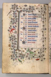 Getijdenboek van Karel de Edele, Koning van Navarra 1361-1425: fol. 4v, April, ca. 1405