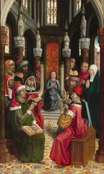 Christus tussen de artsen, ca. 1495-1497 (olieverf op paneel)