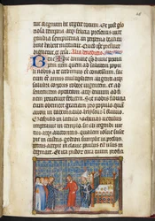 De Koning geeft het zwaard door aan de Seneschalk (Hertog van Anjou) (uit 