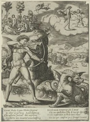 Apollo doodt Python, plaat één uit De geschiedenis van Apollo en Daphne