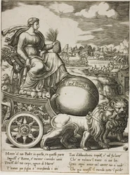Cybele in haar wagen