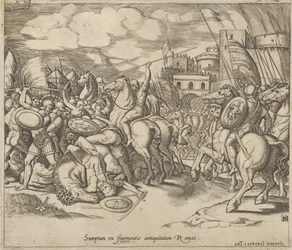 Speculum Romanae Magnificentiae: De Overwinning van Scipio [over Syphax], 16e eeuw