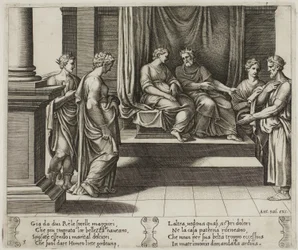 De Twee Zusters van Psyche Trouwen met Koningen; ...Psyche wordt aan een Koning Voorgesteld