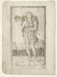 Genius van de Wereld uit de Tarocchi, serie B: Kosmische Principes & Deugden, #33, voor 1467
