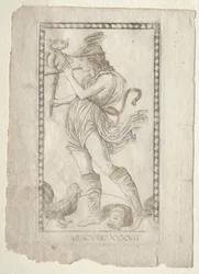 Mercurius uit de Tarocchi, serie A: Firmamenten van het universum, #42, voor 1467