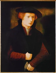 Portret van een jonge man (schilderij op eikenhout)